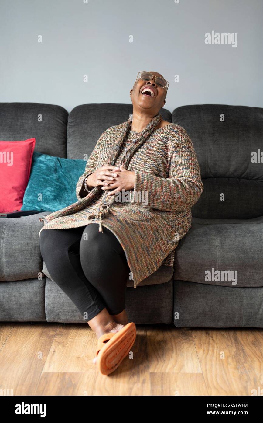 Cheerful laughing mature woman hi-res stock photography and images - Alamy