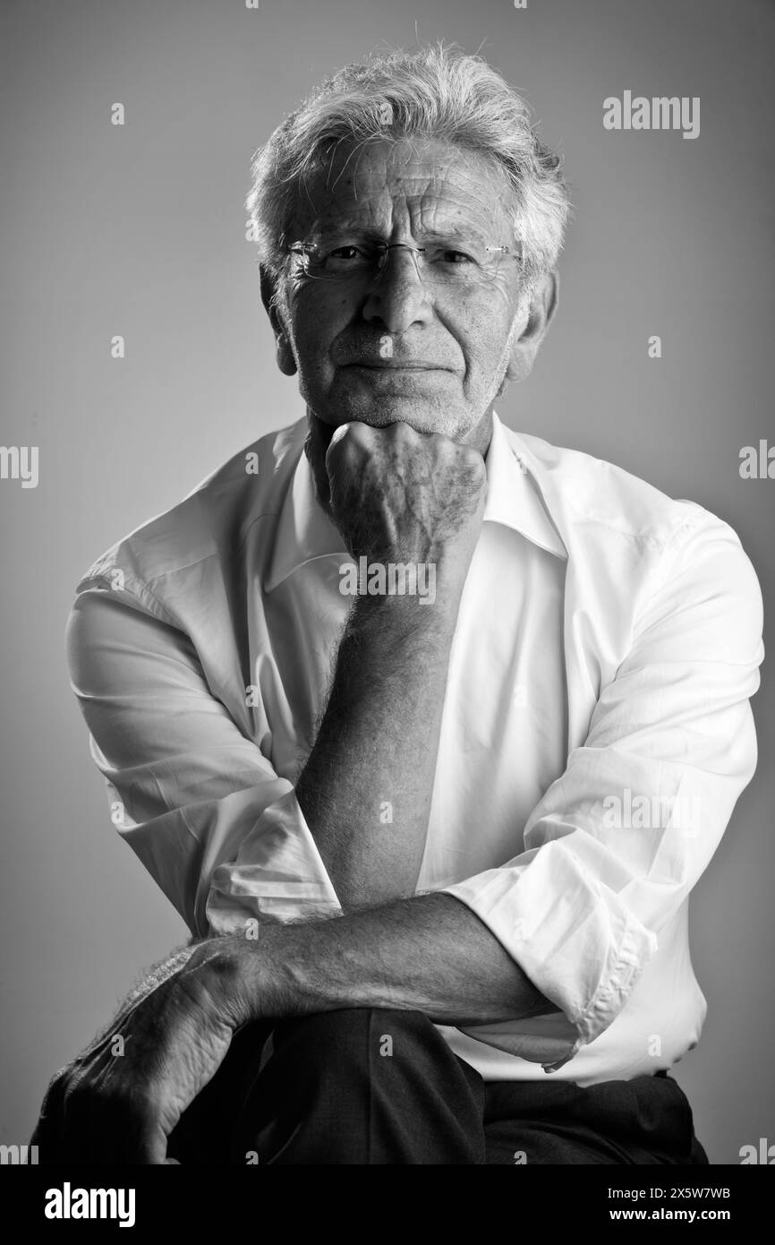 One man a single middle aged man Black and White Stock Photos & Images ...