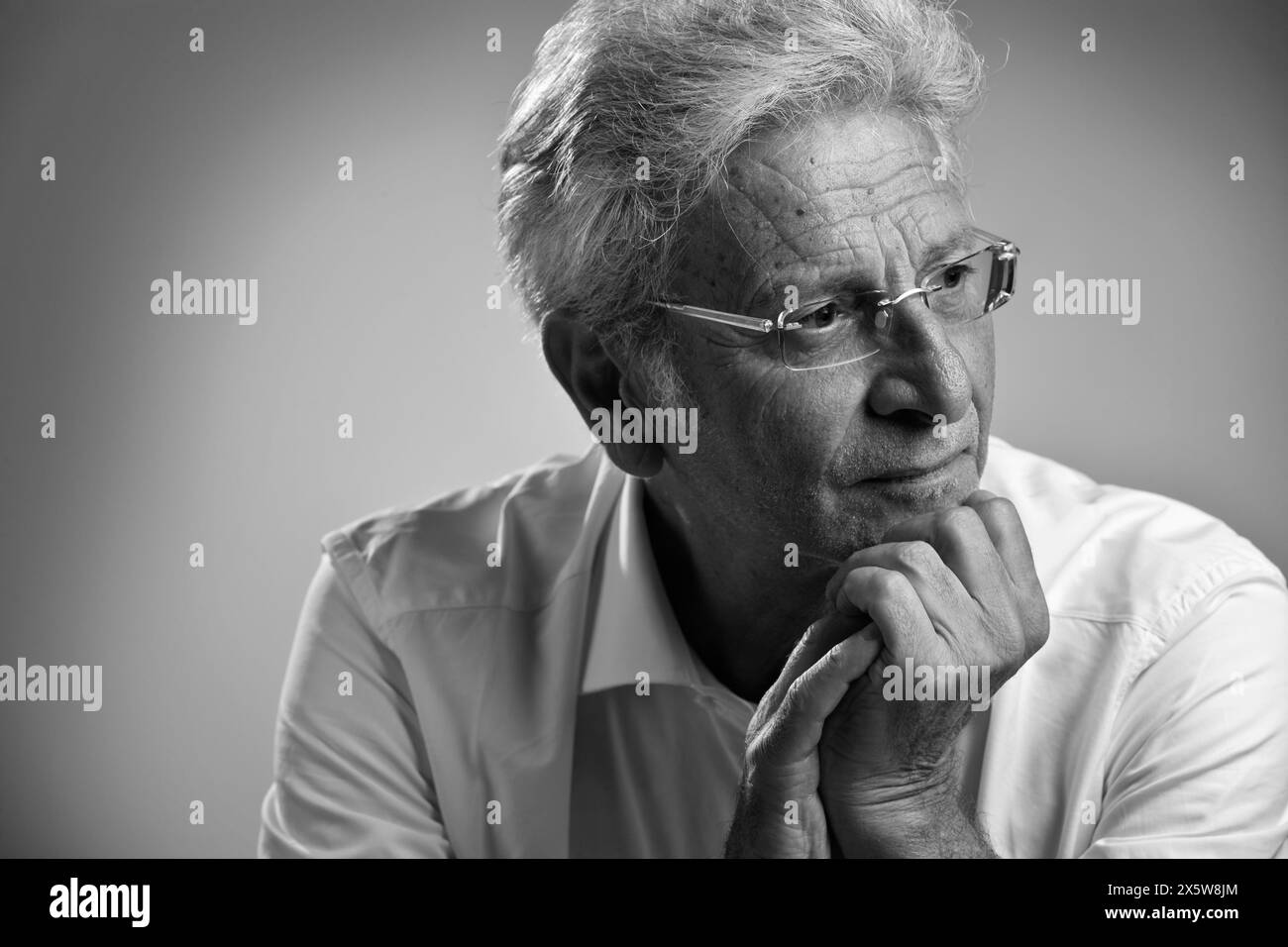 One man a single middle aged man Black and White Stock Photos & Images ...