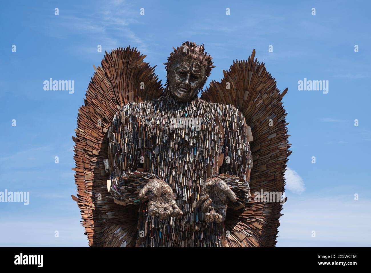 The Knife Angel, a sculpture created by artist Alfie Bradley and formed ...