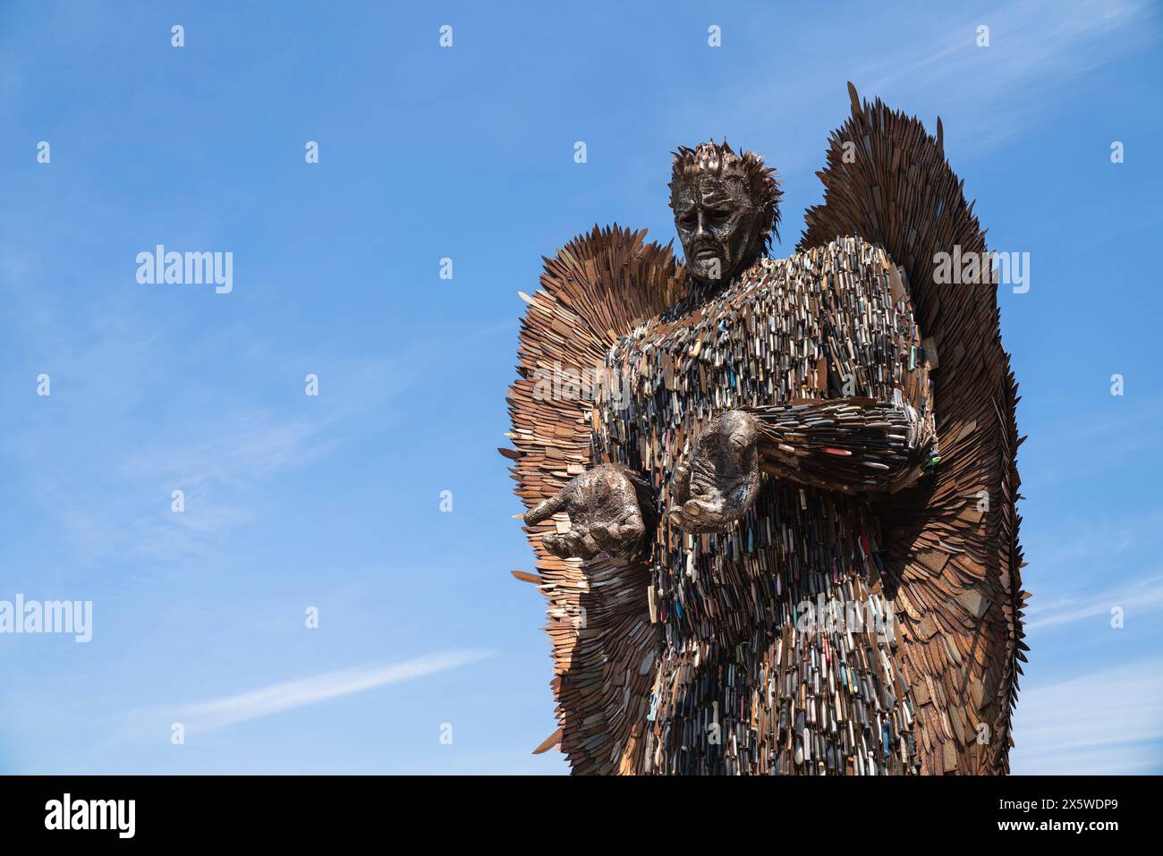 The Knife Angel, a sculpture created by artist Alfie Bradley and formed ...