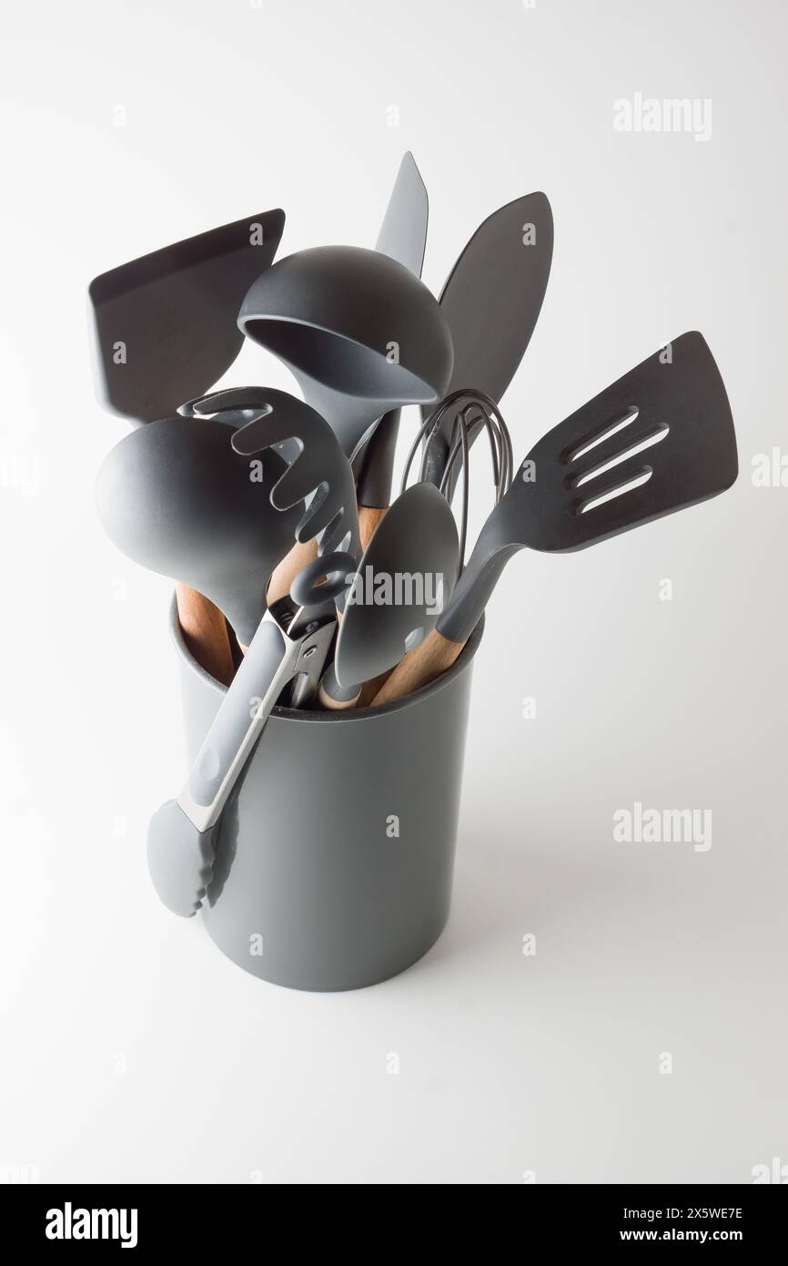 set of kitchen utensils isolated on white background Stock Photo - Alamy