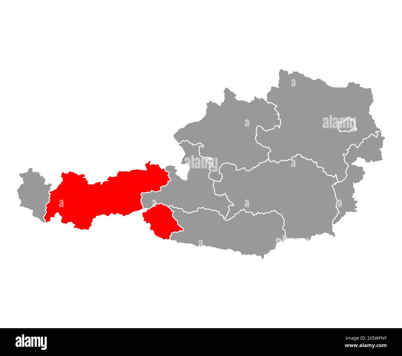 Austria of Tyrol map symbol shape, travel web flat concept icon symbol ...