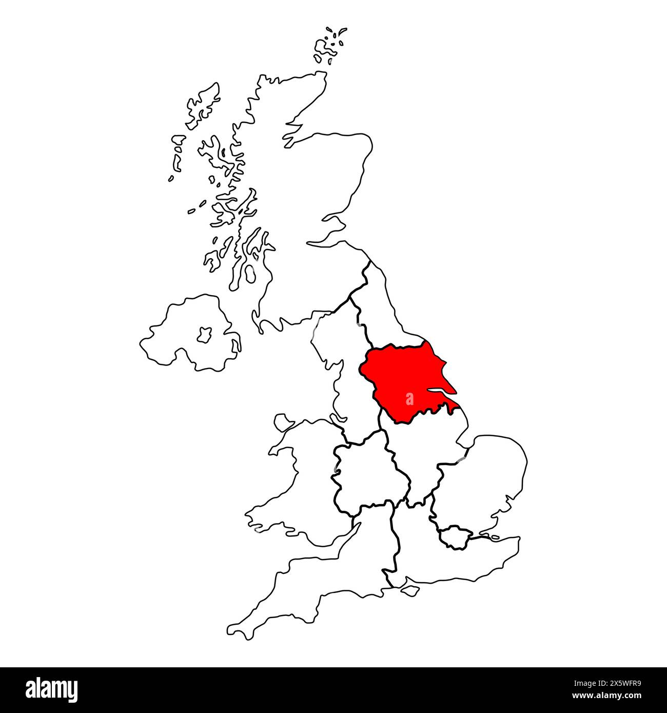 Map Of Yorkshire United Kingdom Political Simple Map Of Yorkshire And