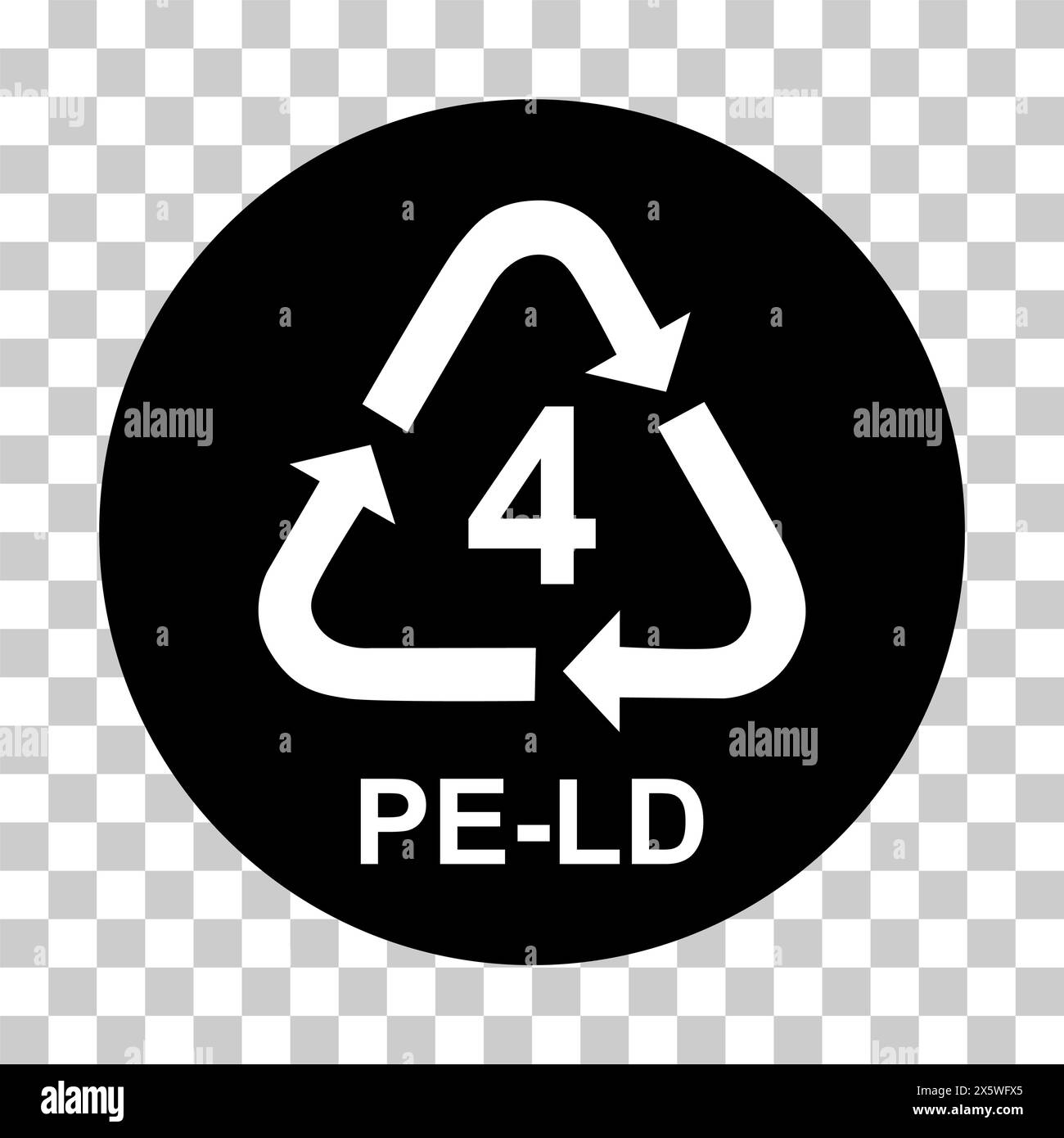 Plastic symbol, ecology recycling sign isolated on white background. Package waste icon . Stock Vector