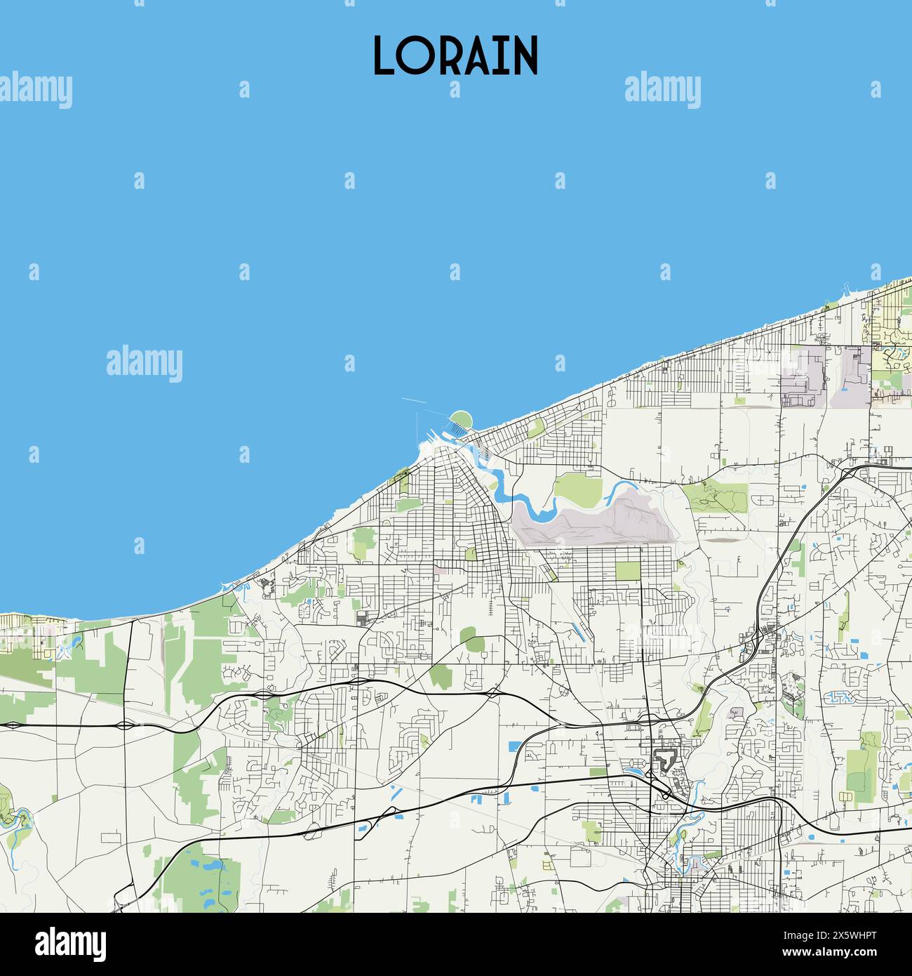 Lorain, Ohio, USA map poster Stock Vector