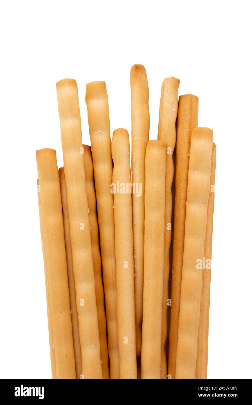 italian stick bread grissini, traditional breadsticks isolated on white ...