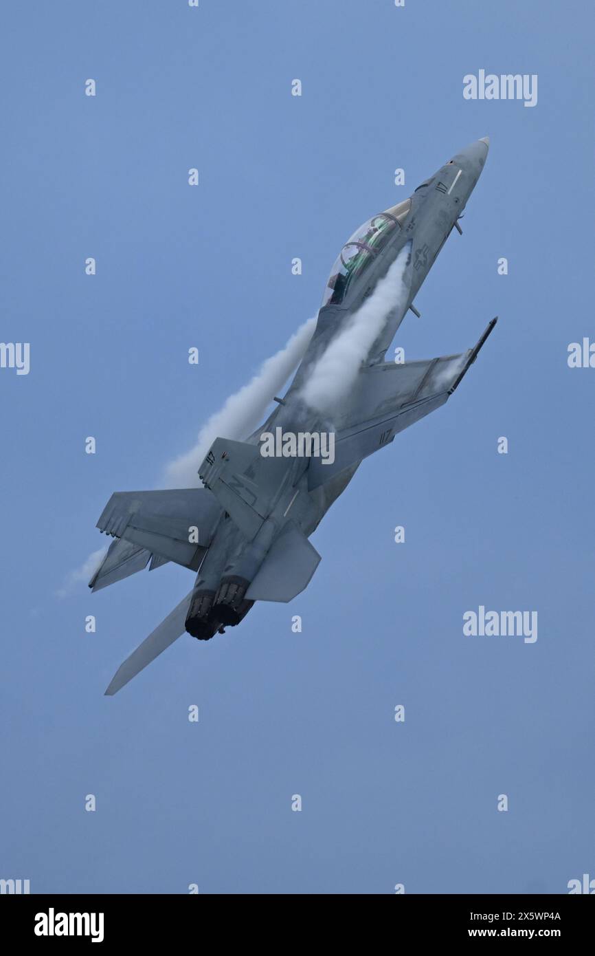 Fort Lauderdale FL, USA. 10th May, 2024. The F-18 Rhino Demo Team F/A-18F Super Hornet is seen during practice day for the 2024 Fort Lauderdale Air Show at the Fort Lauderdale Beach on May 10, 2022 in Fort Lauderdale, Florida Credit: Mpi04/Media Punch/Alamy Live News Stock Photo