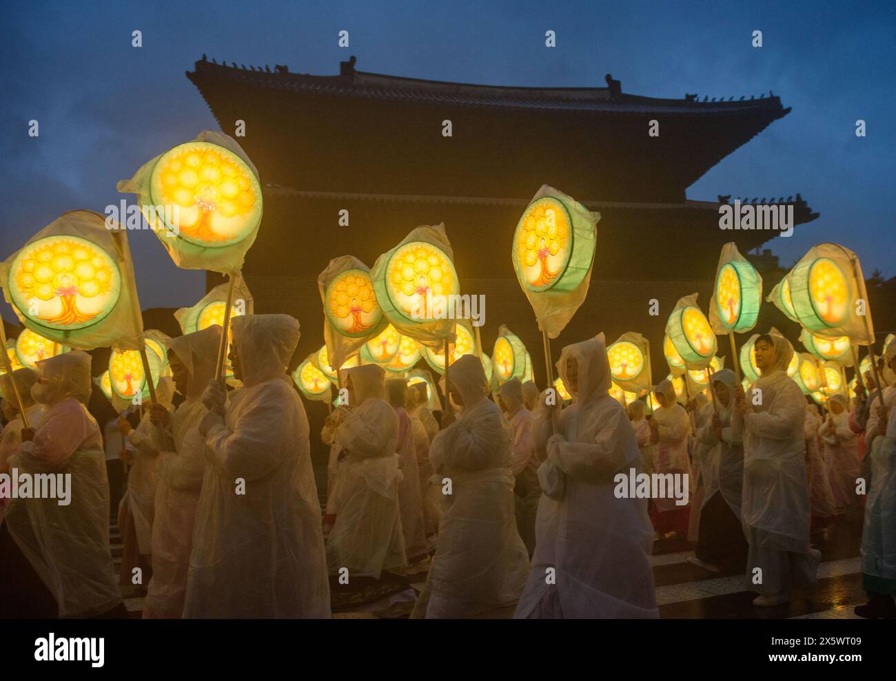 South Korean Buddhists wrapped in plastic sheets take part in the Lotus Lantern Festival to celebrate the upcoming Buddha's Birthday in Seoul. Buddha's Birthday is a Buddhist festival celebrated mostly in South Asia, Southeast Asia, and much of East Asia, marking the birth of Siddhartha Gothama, the prince who became the Gothama Buddha and founded Buddhism. According to Buddhist traditions and archaeologists, the Gothama Buddha was born around 563-483 B.C. in Lumbini, Nepal. In Korea, Buddha's birthday is celebrated according to the Korean lunar calendar and it's a national holiday. (Photo by Stock Photo