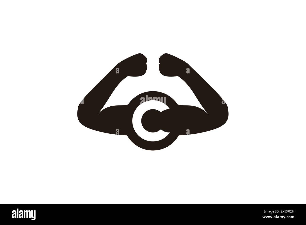Letter C Bodybuilding Logo. Fitness Gym Logo Design Concept. Icon Symbol Vector Illustration. Stock Vector