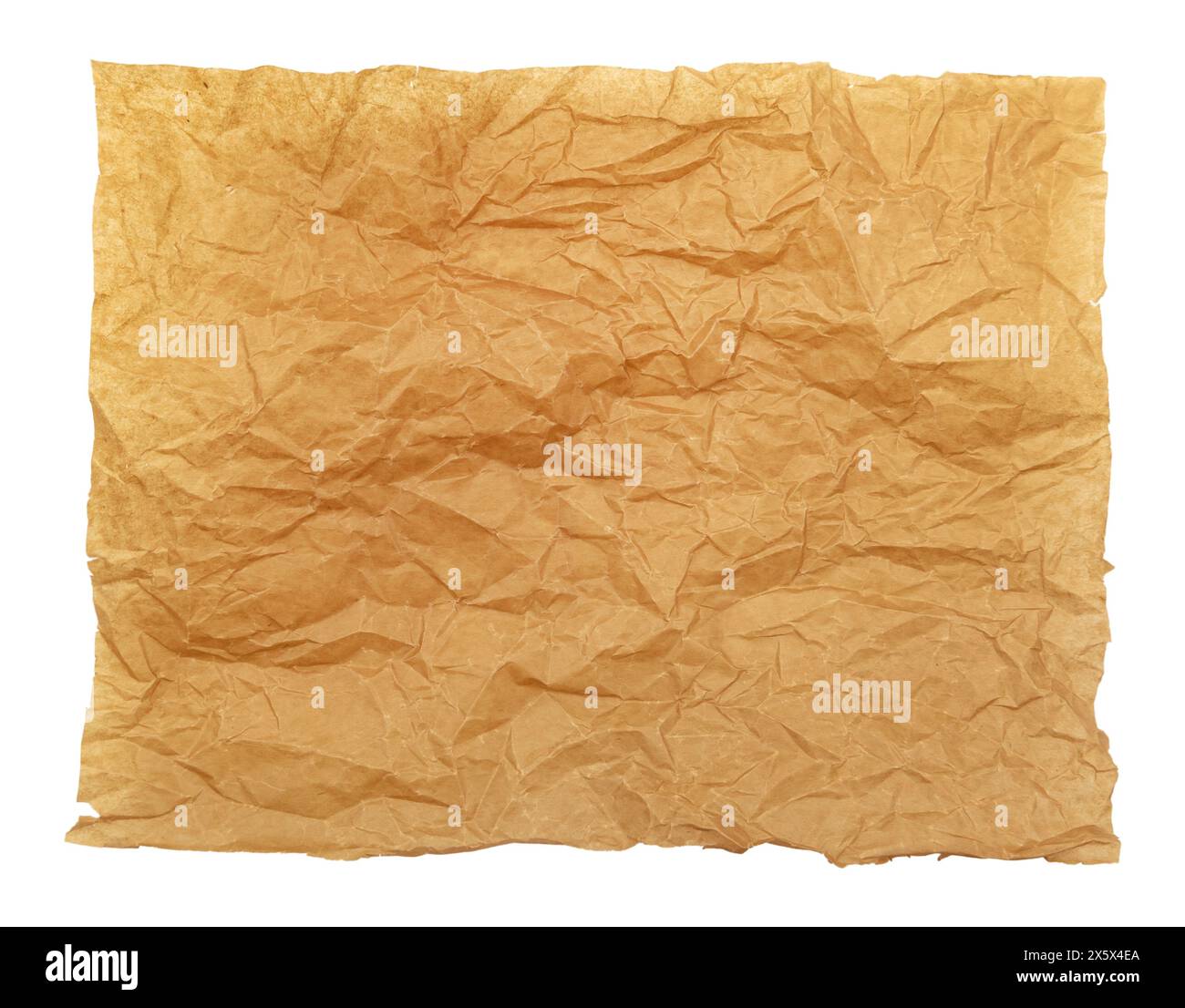 Isolate Paper Crumpled piece white parchment hi-res stock photography and images - Alamy