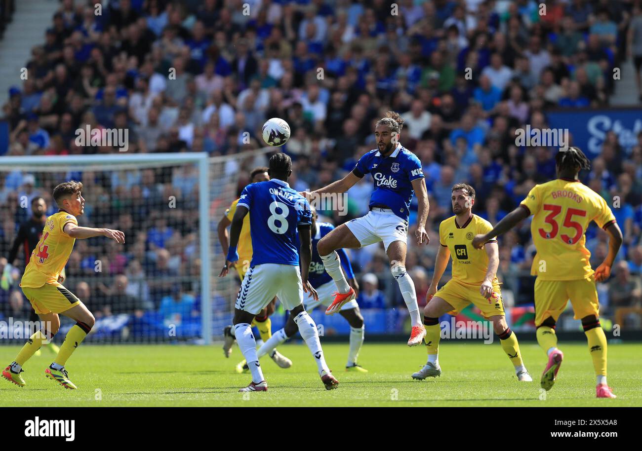 Goodison Park, Liverpool, UK. 11th May, 2024. Premier League Football, Everton versus Sheffield United; Dominic Calvert-Lewin of Everton controls the ball Credit: Action Plus Sports/Alamy Live News Stock Photo