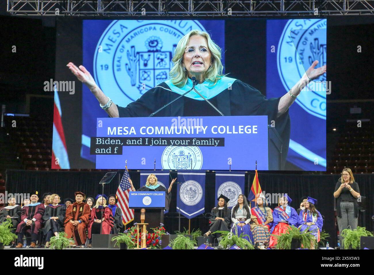 First Lady Dr.Jill Biden delivers a speech at Mesa Community College’s ...