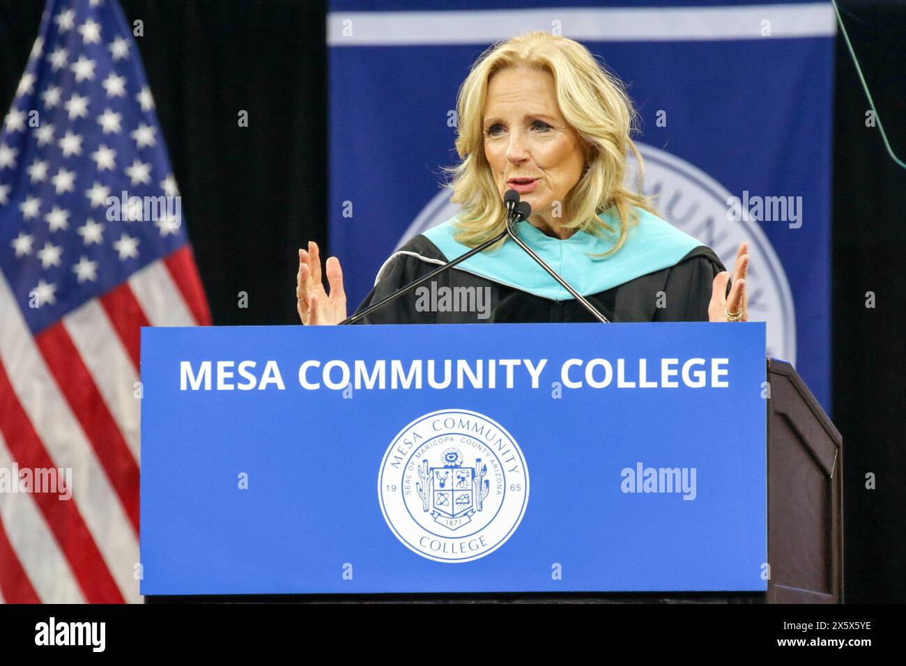 First Lady Dr.Jill Biden delivers a speech at Mesa Community College’s ...