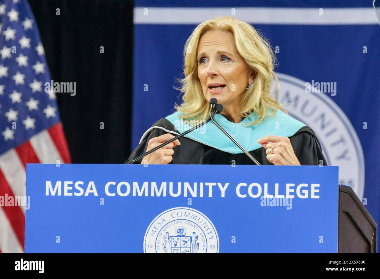 First Lady Dr.Jill Biden delivers a speech at Mesa Community College’s ...
