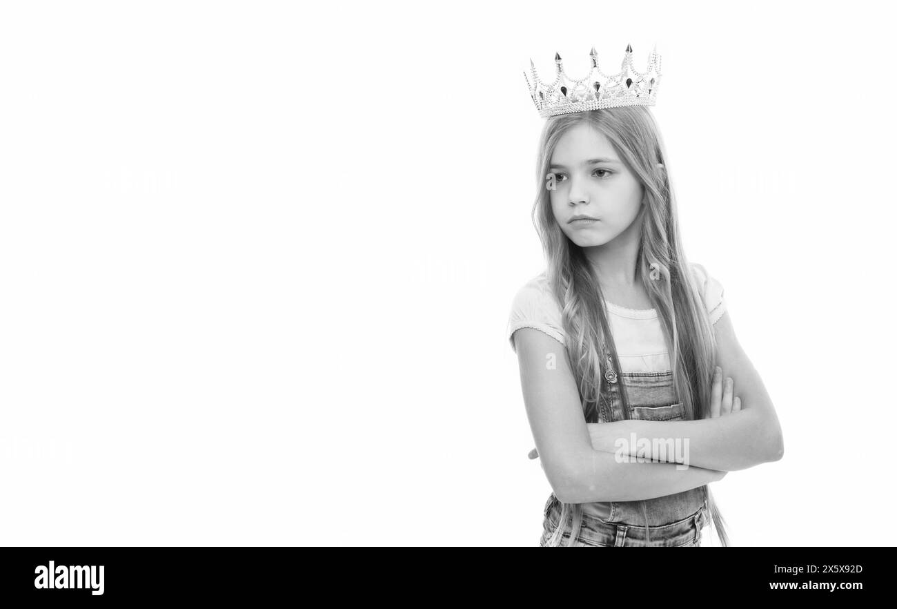 selfish teen girl isolated on white background. selfish teen girl in ...
