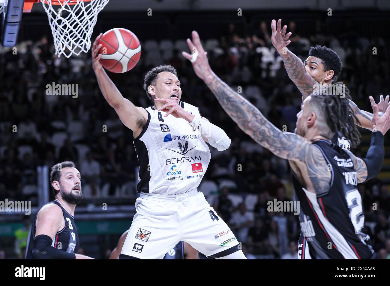 Bologna, Italy. 11th May, 2024. #4 Ross Colbey (Bertram Derthona Basket Tortona) during PlayOff - Virtus Segafredo Bologna vs Bertram Derthona Tortona, Italian Basketball Serie A match in Bologna, Italy, May 11 2024 Credit: Independent Photo Agency/Alamy Live News Stock Photo