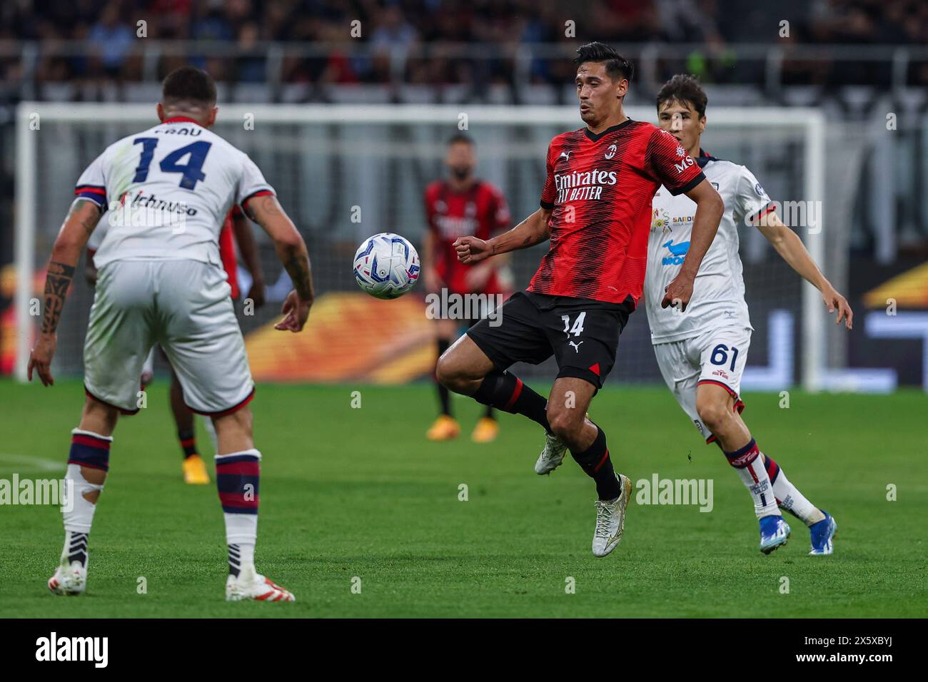 Milan, Italy. 11th May, 2024. Tijjani Reijnders of AC Milan seen in action during Serie A 2023/24 football match between AC Milan and Cagliari Calcio at San Siro Stadium, Milan, Italy on May 11, 2024 Credit: Independent Photo Agency/Alamy Live News Stock Photo
