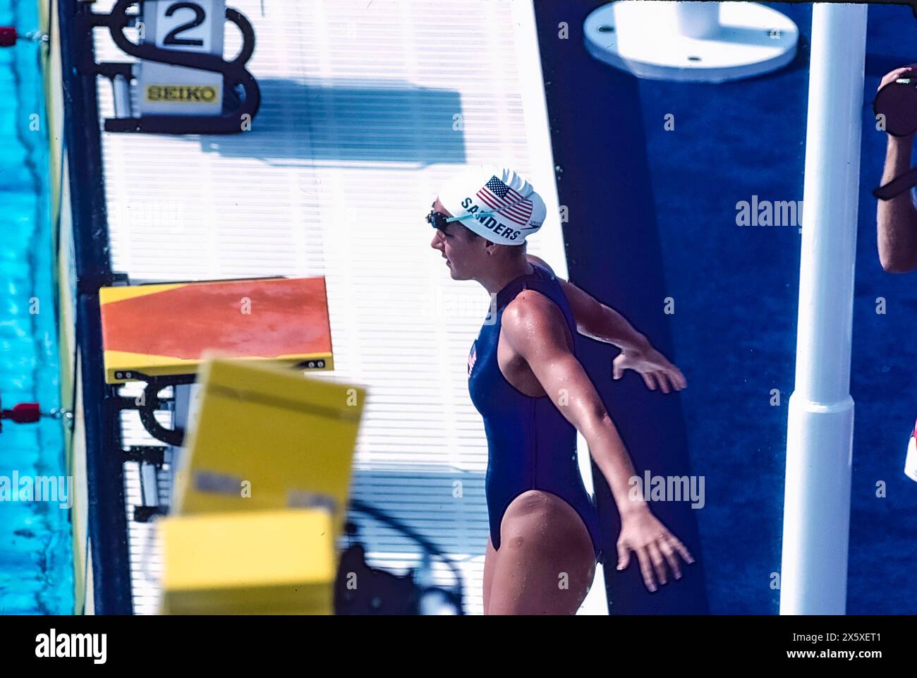 Summer Sanders (USA) competes at the 1992 Olympic Summer Games Stock ...