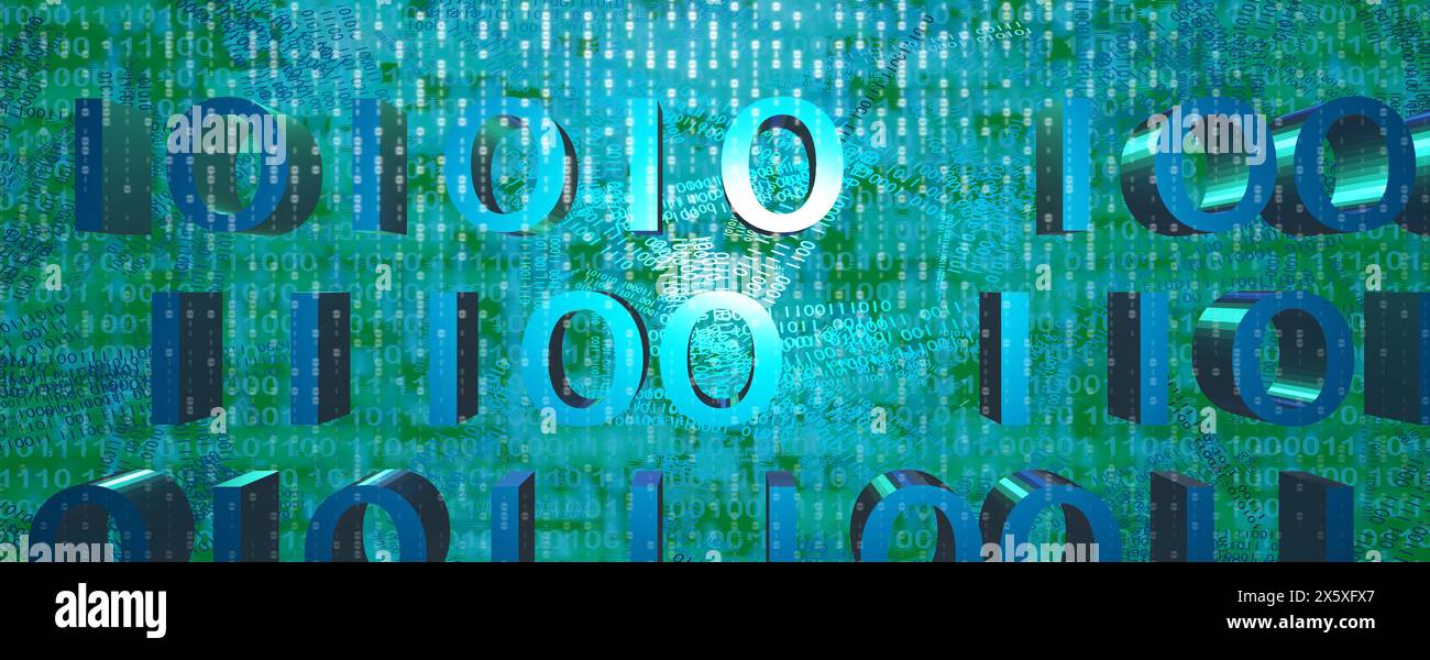 Abstract binary code background. Digital technology, big data and ...