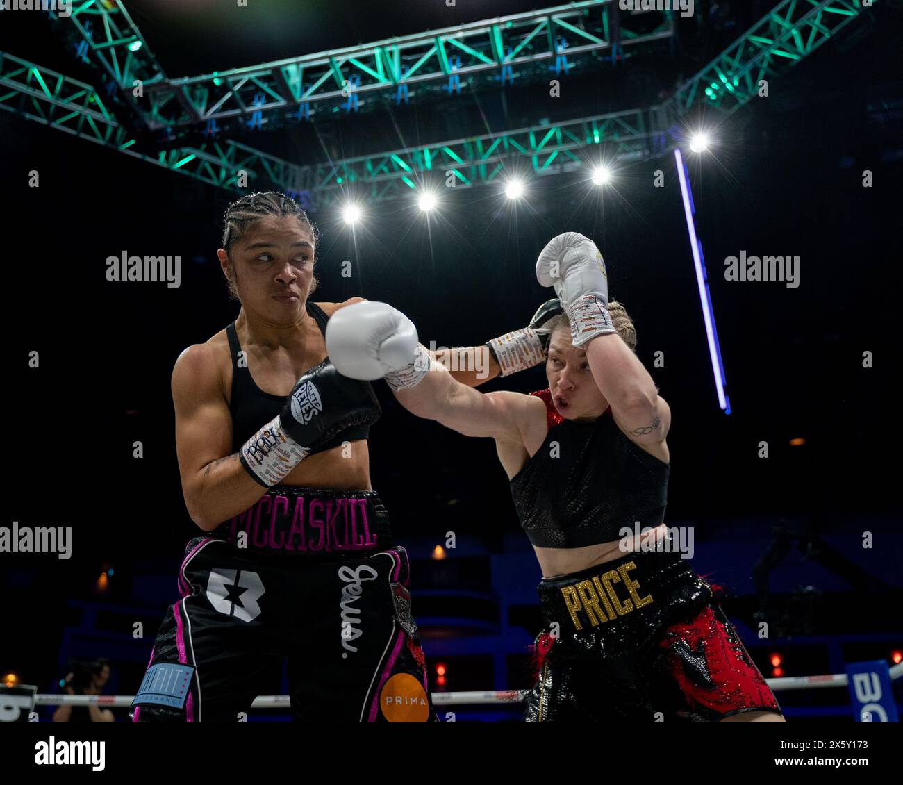 CARDIFF, UK. 11th May, 2024. Jessica McCaskill v Lauren Price MBE boxing match fight for the WBA, IBO & Ring Magazine World Welterweight Titles on May 11th 2024 in the Utilita Arena Cardiff Credit: sashshots/Alamy Live News Stock Photo