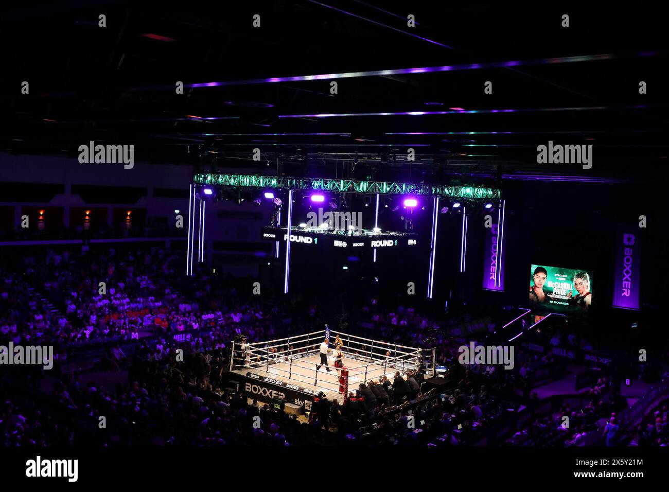 Cardiff, UK. 11th May, 2024. Jessica McCaskill vs Lauren Price at the Utilita Arena in Cardiff, Wales on Saturday 11th May 2024. World championship title fight for WBA, IBO & Ring Magazine World Welterweight Titles. Editorial use only, pic by Andrew Orchard/Andrew Orchard sports photography/Alamy Live news Credit: Andrew Orchard sports photography/Alamy Live News Stock Photo