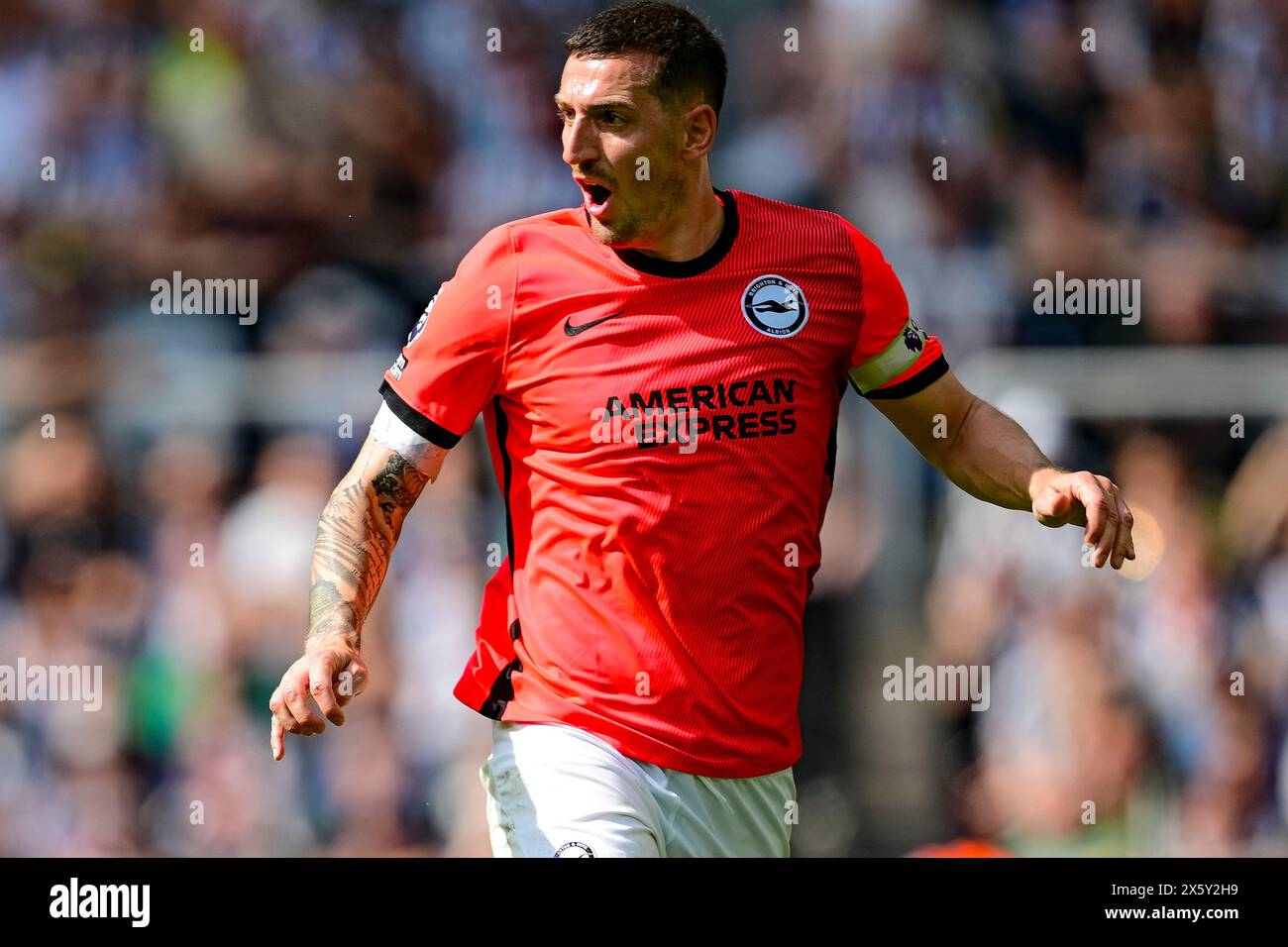 Newcastle Upon Tyne, UK. 11th May, 2024. Lewis Dunk of Brighton in action during the Premier League football match between Newcastle United v Brighton & Hove Albion at St James Park in Newcastle, England (Richard Callis/SPP) Credit: SPP Sport Press Photo. /Alamy Live News Stock Photo