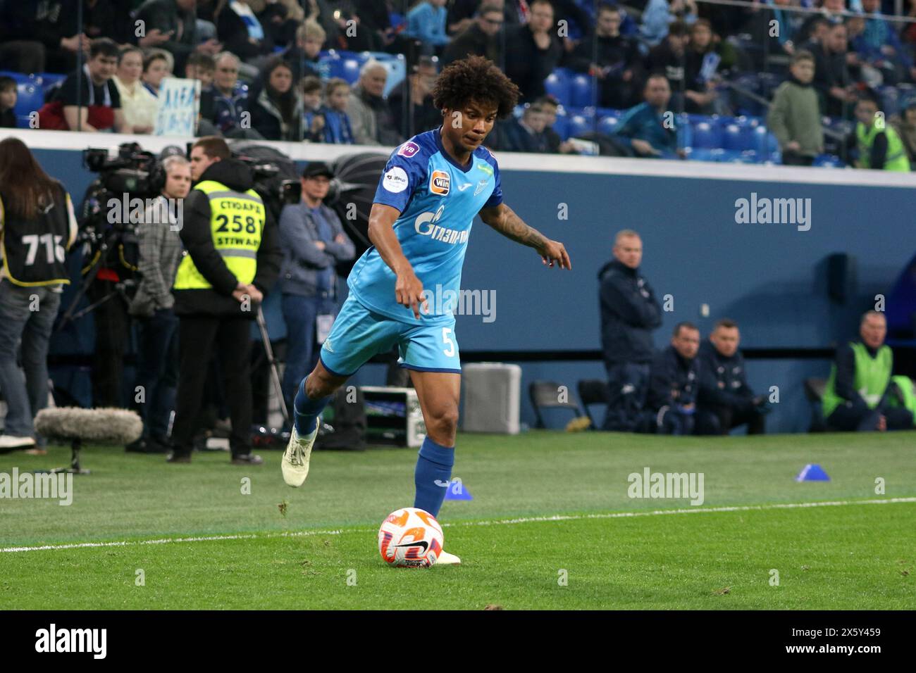 Saint Petersburg, Russia. 11th May, 2024. Wilmar Enrique Barrios Teran, known as Wilmar Barrios (5) of Zenit seen in action during the Russian Premier League football match between Zenit Saint Petersburg and CSKA Moscow at Gazprom Arena. Final score; Zenit 0:1 CSKA. Credit: SOPA Images Limited/Alamy Live News Stock Photo
