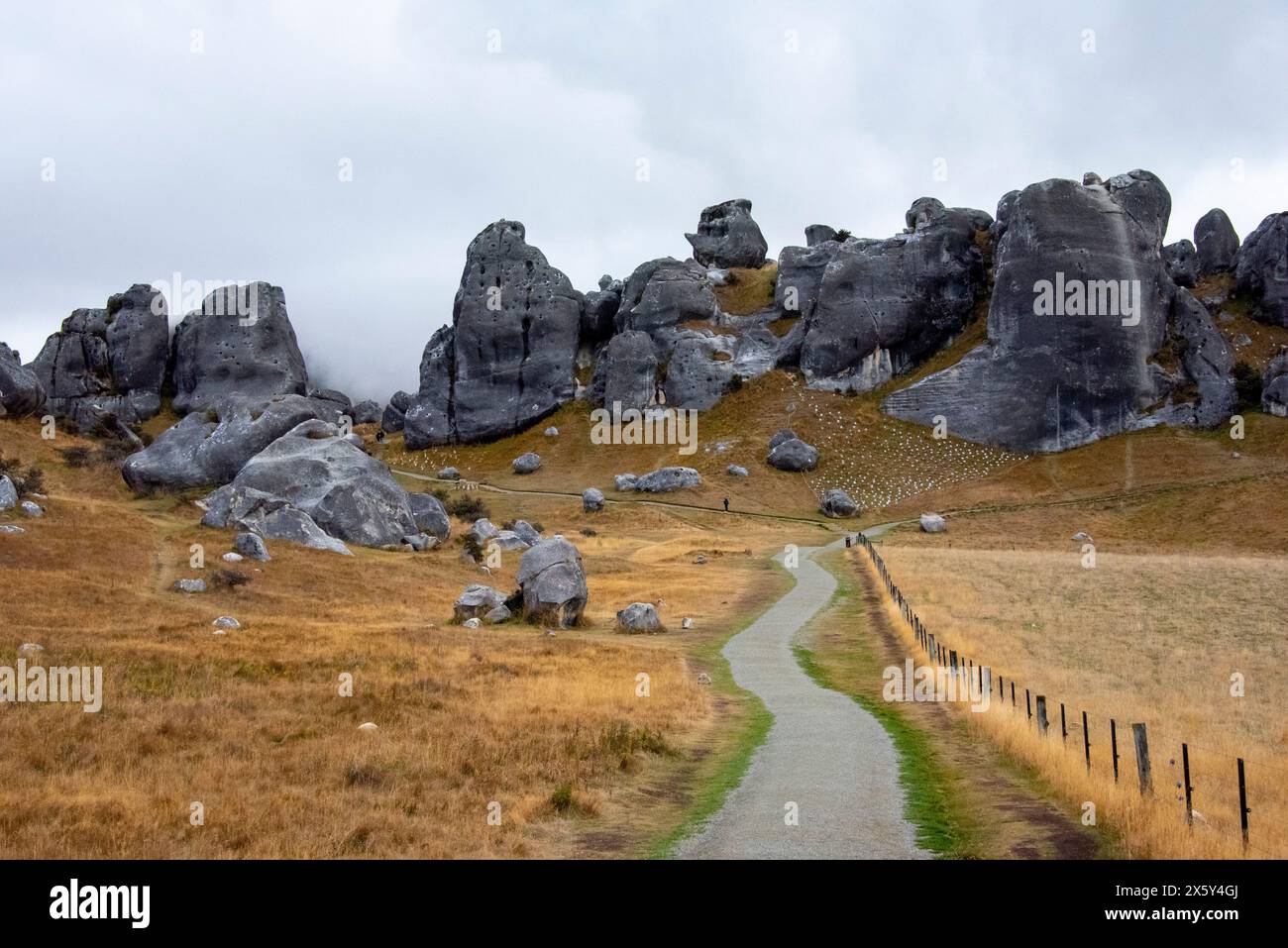 Castle Hill Rocks - New Zealand Stock Photo