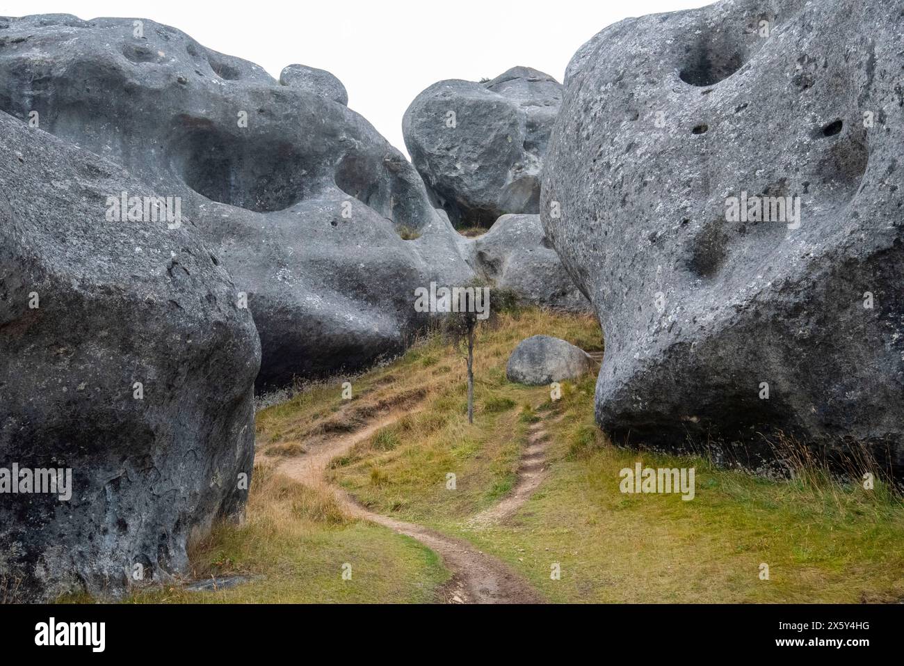 Castle Hill Rocks - New Zealand Stock Photo