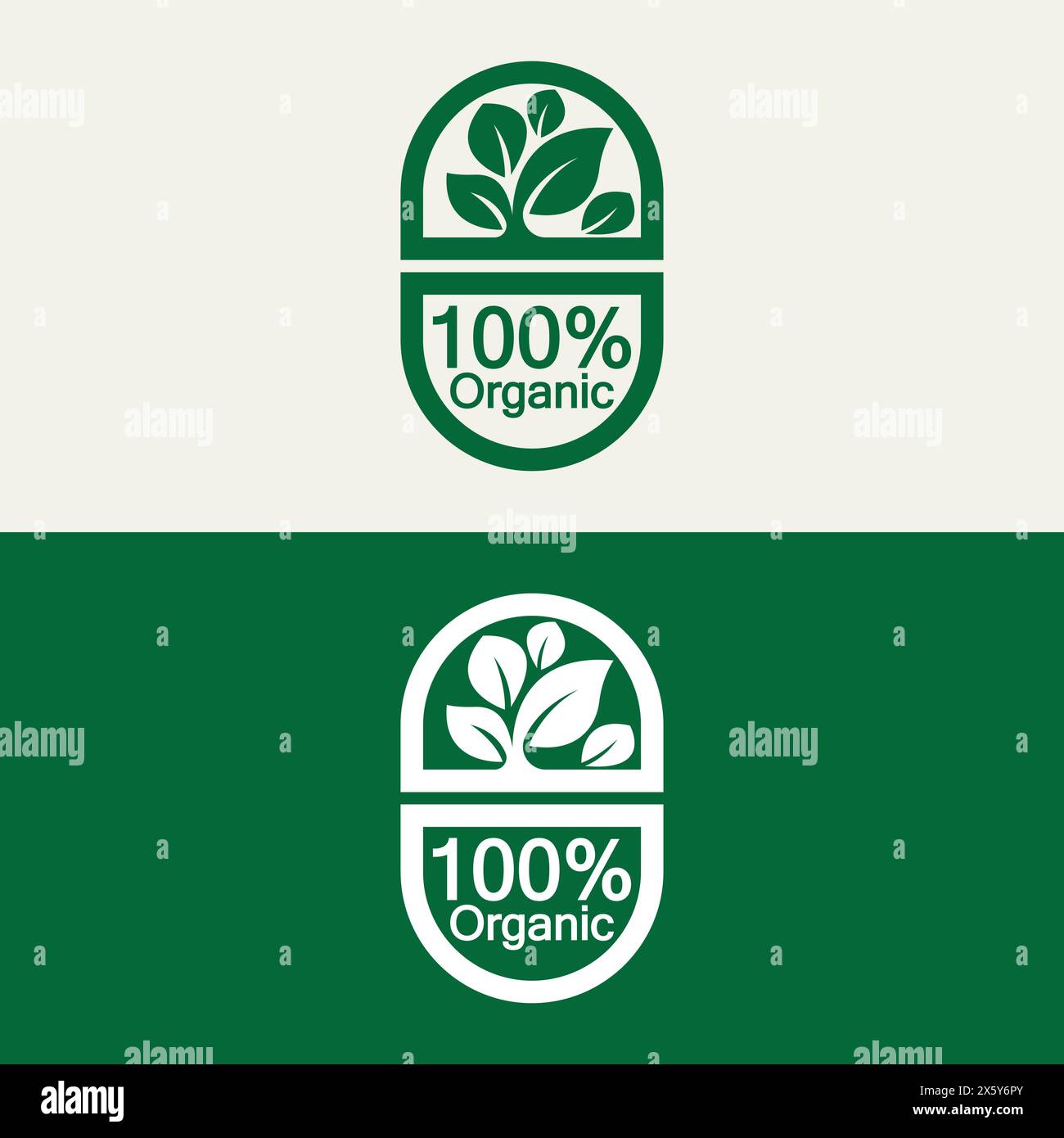 100 percent organic vector logo design. Can use for label, badge, print ...