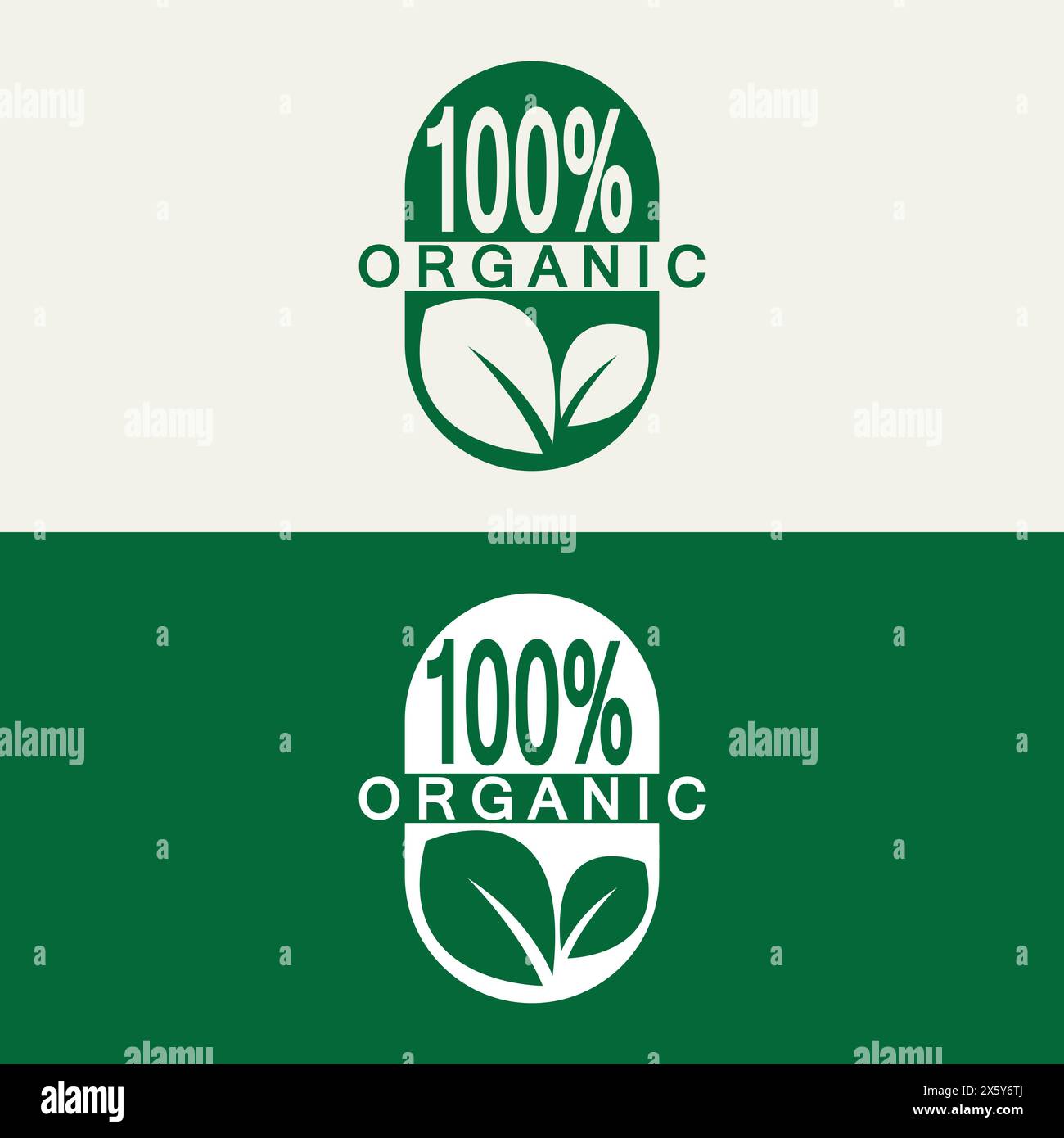100 percent organic vector logo design. Can use for label, badge, print ...