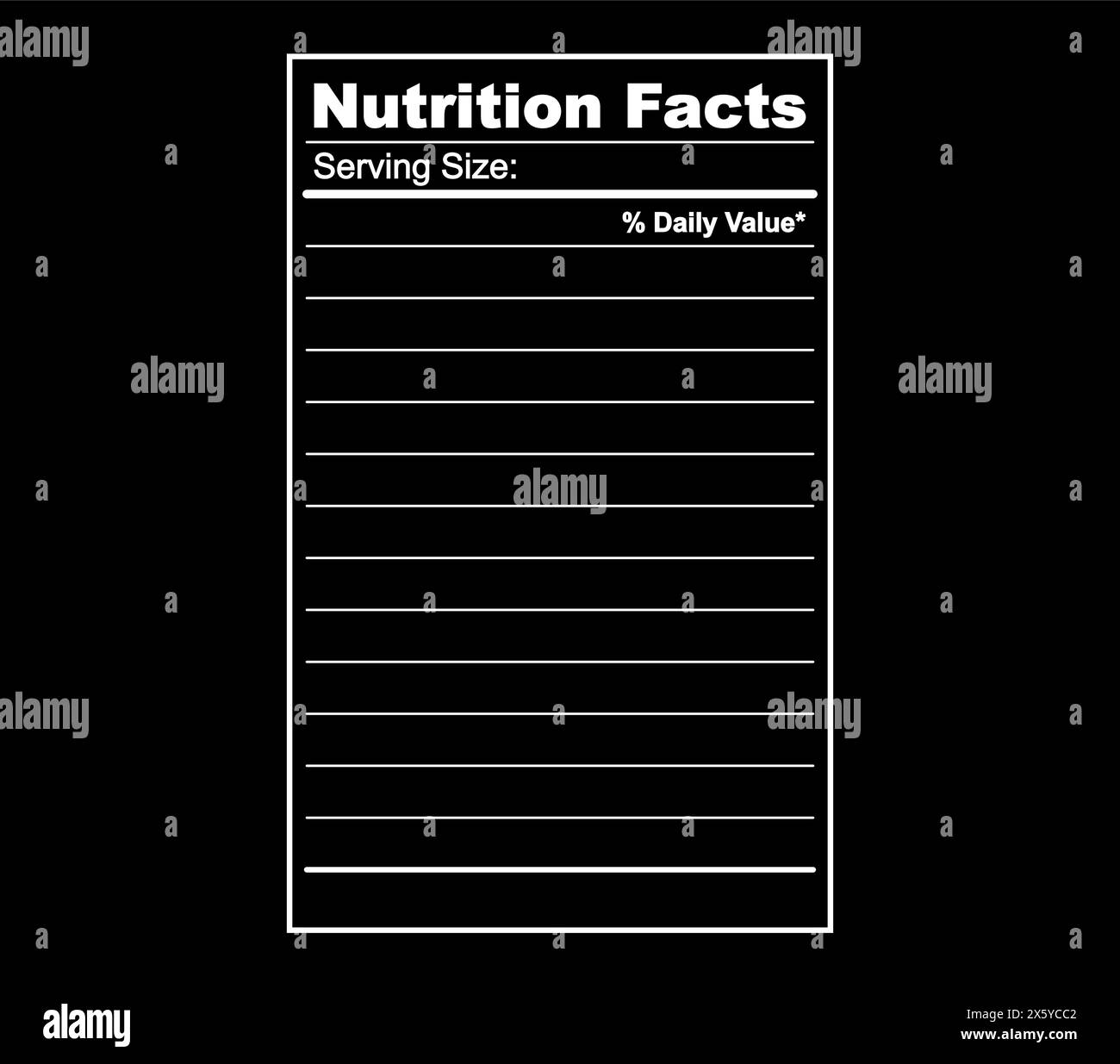 Nutrition Facts Information Information About The Amount Of Fats Calories Carbohydrates Stock