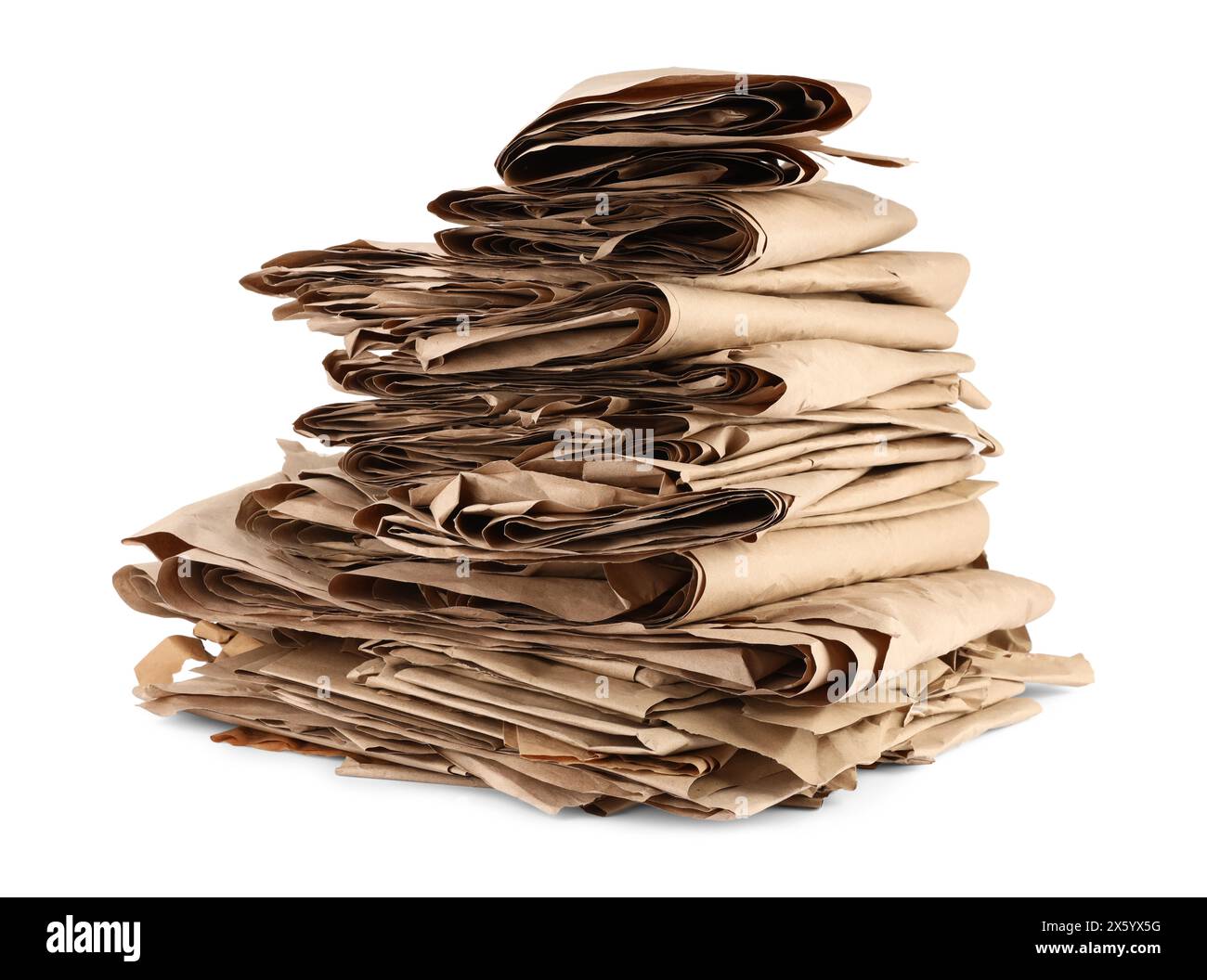 Stack of waste paper isolated on white Stock Photo - Alamy