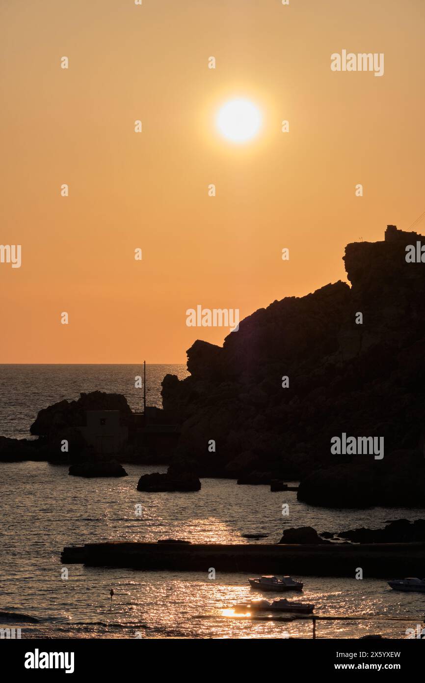 Golden Bay beach is the second most popular place on the island after Mellieha beach - Manikata, Malta Stock Photo