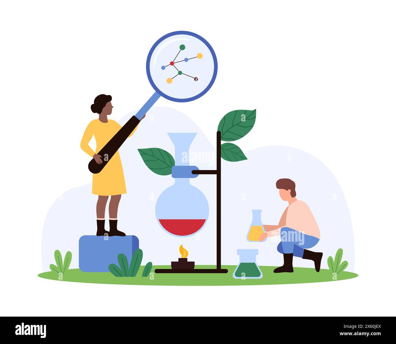 Chemistry research and analysis, chemical experiment in laboratory