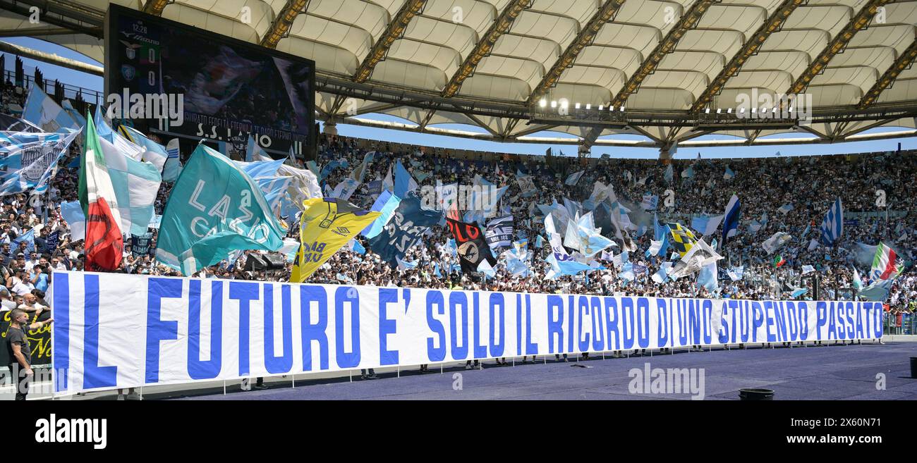 Rome, Italy. 12th May, 2024. SS Lazio supporter during the Italian Football Championship League A 2023/2024 match between SS Lazio vs Empoli FC at the Olimpic Stadium in Rome on 12 May 2024. Credit: Independent Photo Agency/Alamy Live News Stock Photo