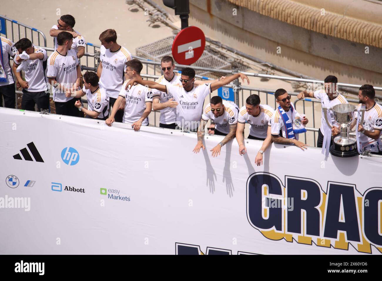 Madrid, Spain. 12th May, 2024. The Real Madrid team walks through the ...
