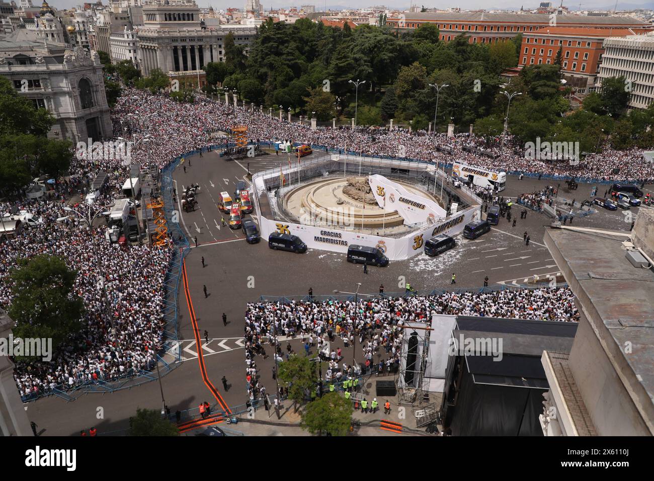 Madrid, Spain. 12th May, 2024. The Real Madrid team walks through the ...