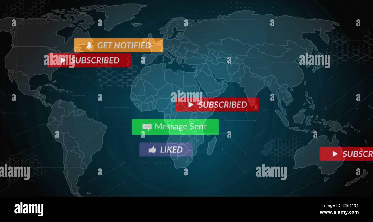 Animation texts over globe map hi-res stock photography and images - Alamy