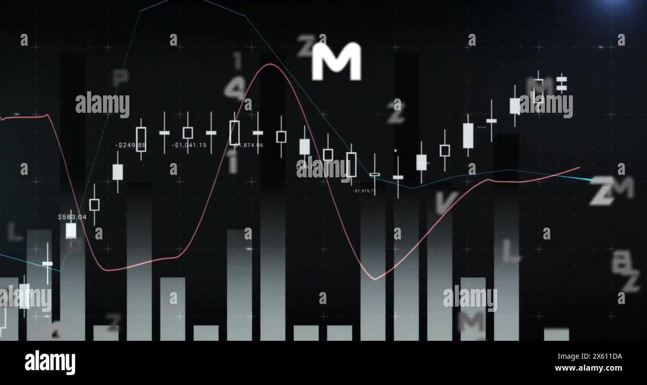 Number Rgaph Image Image of changing numbers and letters with graph over black background ...