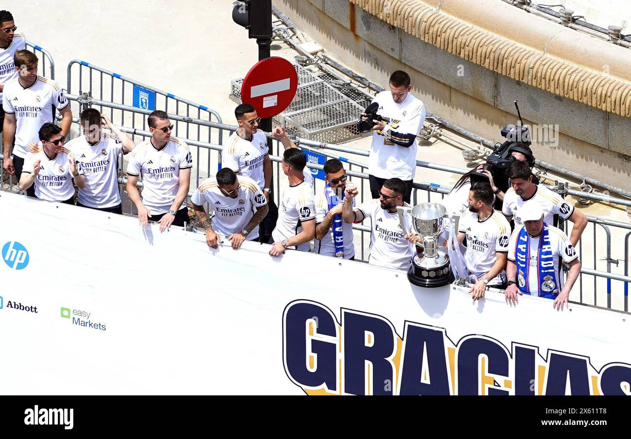 Madrid, Spain. 12th May, 2024. The Real Madrid team walks through the ...