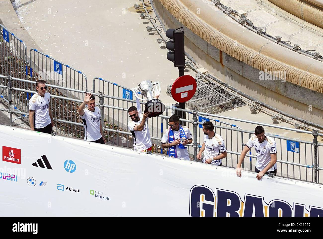 Madrid, Spain. 12th May, 2024. The Real Madrid team walks through the ...