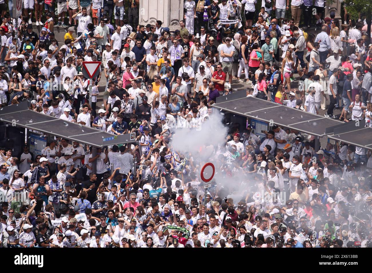 Madrid, Spain. 12th May, 2024. The Real Madrid team walks through the ...