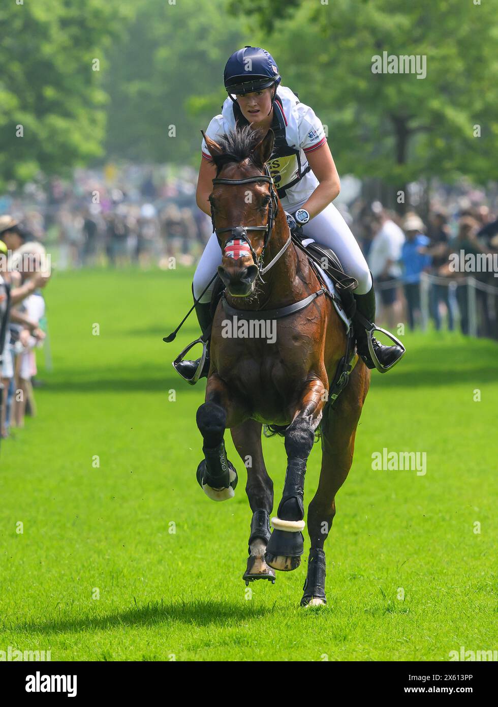 Badminton Horse Trials Cross Country - Gloucestershire, UK. 11th May, 2024. Bubby Upton on Cola during the Cross County at Badminton. Picture Credit: Mark Pain / Alamy Live News Stock Photo