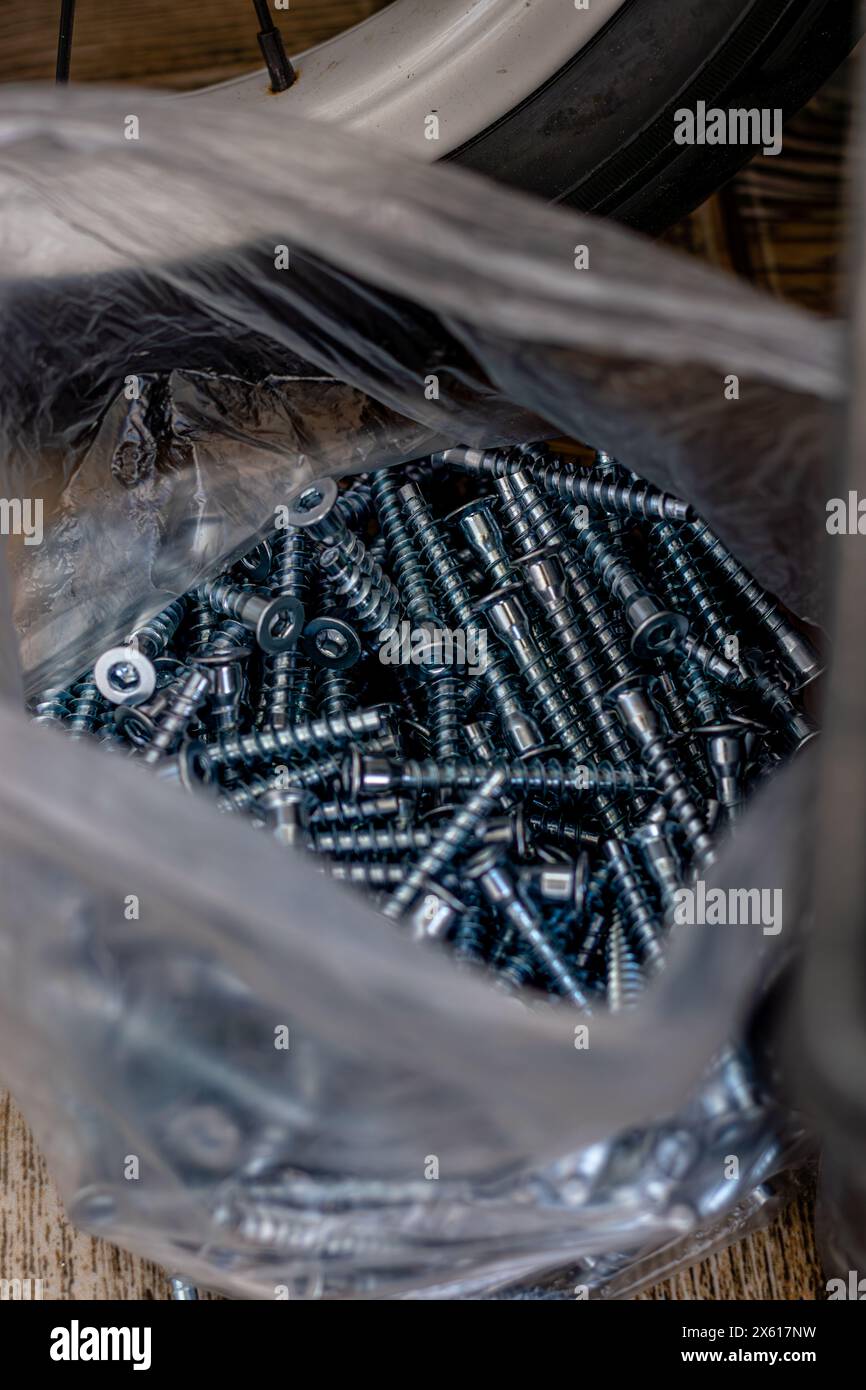 certificates in a bag on the floor Stock Photo