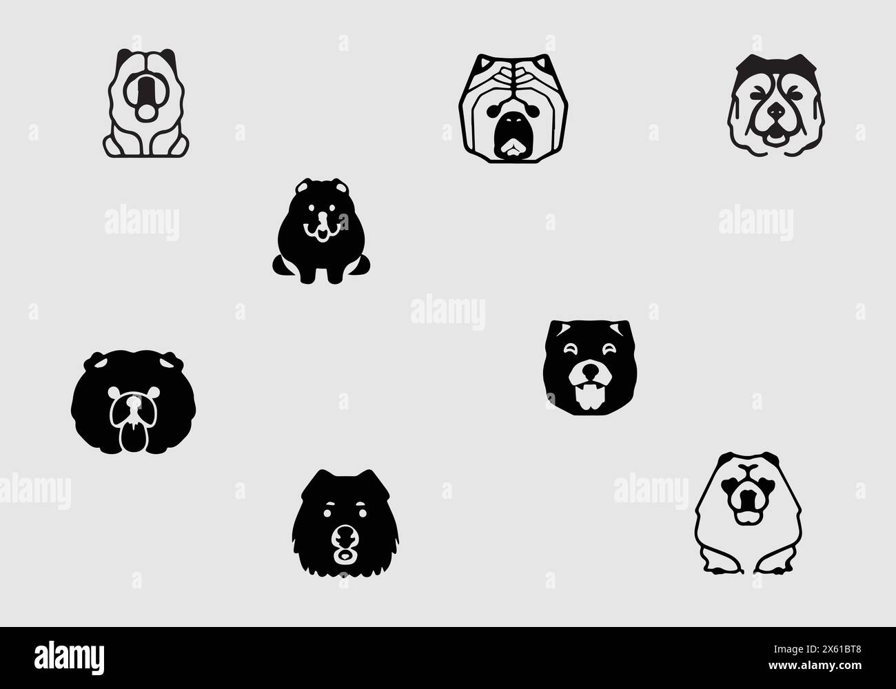 minimal style Chow Chow icon illustration design Stock Vector