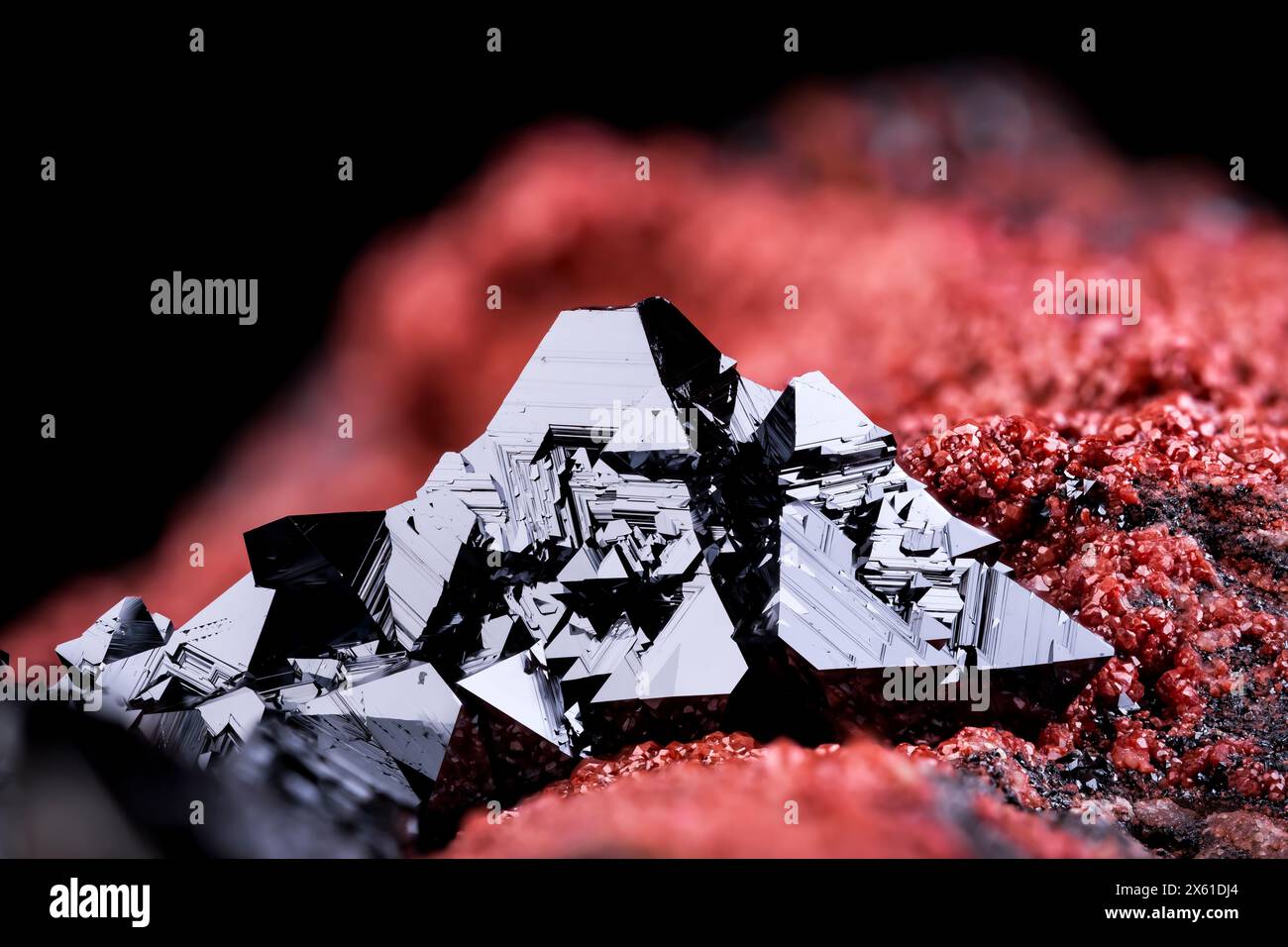 Black Hausmannite on red andradite photography. From NChwaning II Mine ...