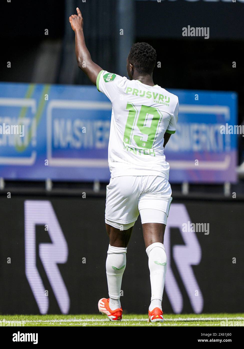 Nijmegen, The Netherlands. 12th May, 2024. Nijmegen - Yankuba Minteh of Feyenoord celebrates the 0-2 during the Eredivisie match between NEC v Feyenoord at Goffertstadion on 12 May 2024 in Nijmegen, The Netherlands. Credit: box to box pictures/Alamy Live News Stock Photo