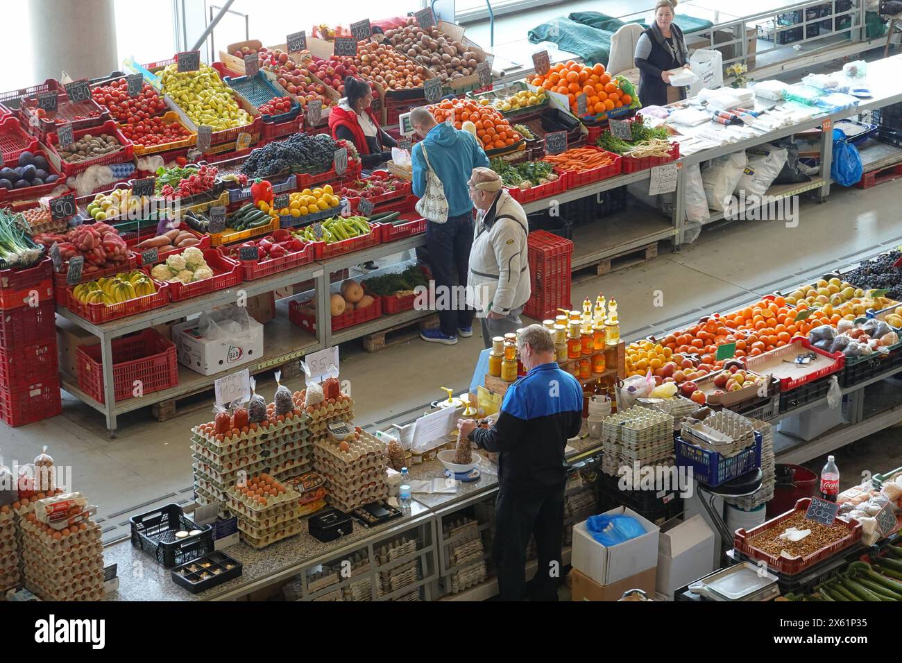 Budapest, Ãöjpest Szent Istvan Platz, Markthalle // Budapest, Ãöjpest Szent Istvan Square, Market Hall *** Budapest, Ãöjpest Szent Istvan Square, Mark Stock Photo